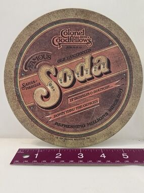 Vintage 1979 Ballonoff Colonel Goodfellows Sarsaparilla Soda Trivet 7" USA